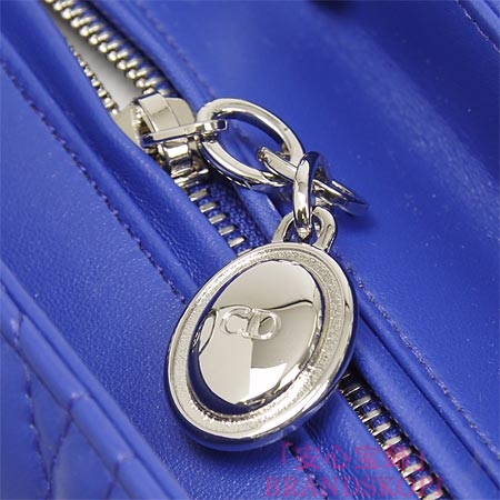 クリスチャンディオール/Christian Dior/ ロゴチャーム付きハンドバッグ(2WAY仕様)/LADY DIOR レディディオール /Blue cal44551 m079