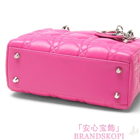 クリスチャンディオール/Christian Dior/ ロゴチャーム付きハンドバッグ(２ＷＡＹ仕様)/LADY DIOR レディディオール /ローズシャーベットcal44501 m279