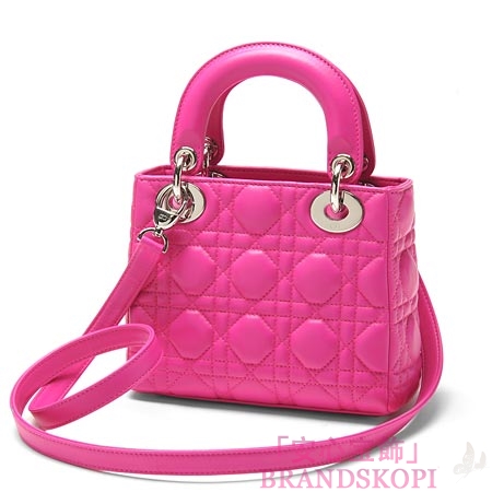 クリスチャンディオール/Christian Dior/ ロゴチャーム付きハンドバッグ(２ＷＡＹ仕様)/LADY DIOR レディディオール /ローズシャーベットcal44501 m279