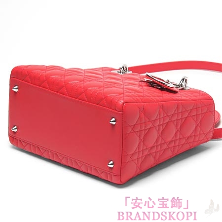 クリスチャンディオール/Christian Dior/ ロゴチャーム付きハンドバッグ(２ＷＡＹ仕様)/レディディオール /ゼラニウムレッドcal4451 271