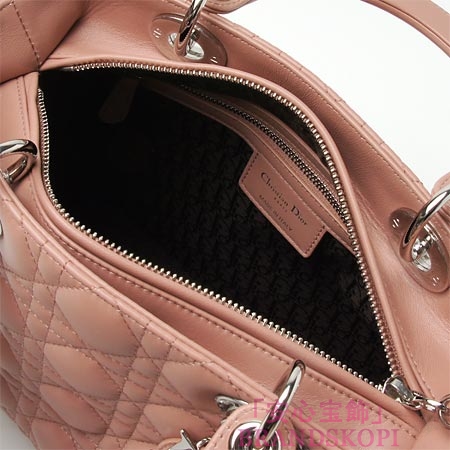 クリスチャンディオール/Christian Dior/ ロゴチャーム付きハンドバッグ(２ＷＡＹ仕様)/Lady Dior レディディオール /シュリンプピンクcal4451 m265