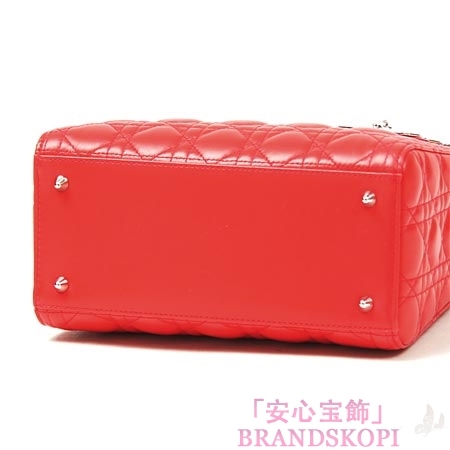 クリスチャンディオール/Christian Dior/ ロゴチャーム付きハンドバッグ(2WAY仕様)/LADY DIOR レディディオール/Geranium cal44551 m271