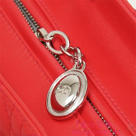 クリスチャンディオール/Christian Dior/ ロゴチャーム付きハンドバッグ(2WAY仕様)/LADY DIOR レディディオール/Geranium cal44551 m271