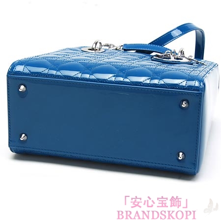 クリスチャンディオール/Christian Dior/ ロゴチャーム付きハンドバッグ(２ＷＡＹ仕様)/LADY DIOR レディディオール /ブルーvrb44551 m503
