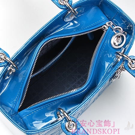 クリスチャンディオール/Christian Dior/ ロゴチャーム付きハンドバッグ(２ＷＡＹ仕様)/LADY DIOR レディディオール /ブルーvrb44551 m503