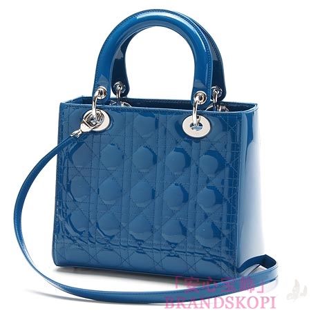 クリスチャンディオール/Christian Dior/ ロゴチャーム付きハンドバッグ(２ＷＡＹ仕様)/LADY DIOR レディディオール /ブルーvrb44551 m503