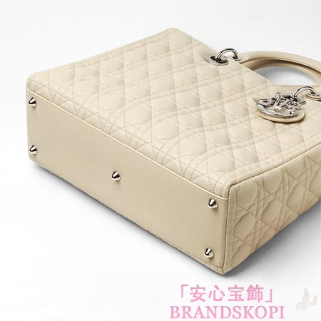 クリスチャンディオール/Christian Dior/ ロゴチャーム付きハンドバッグ(２ＷＡＹ仕様)/Lady Dior レディディオール /バニラcal44561 m814