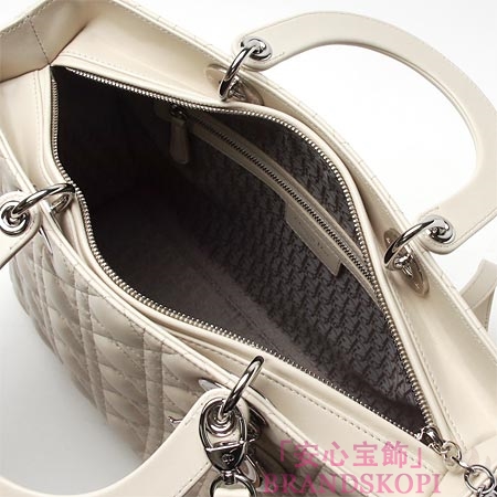 クリスチャンディオール/Christian Dior/ ロゴチャーム付きハンドバッグ(２ＷＡＹ仕様)/Lady Dior レディディオール /バニラcal44561 m814