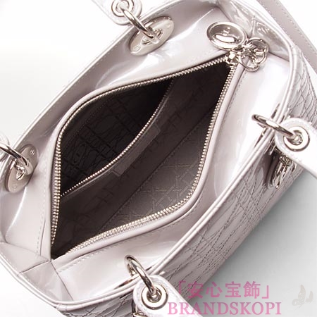 クリスチャンディオール/Christian Dior/ ロゴチャーム付きハンドバッグ(２ＷＡＹ仕様)/LADY DIOR レディディオール /グレイm0550pvrp 821