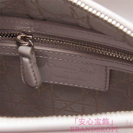 クリスチャンディオール/Christian Dior/ ロゴチャーム付きハンドバッグ(２ＷＡＹ仕様)/LADY DIOR レディディオール /グレイm0550pvrp 821
