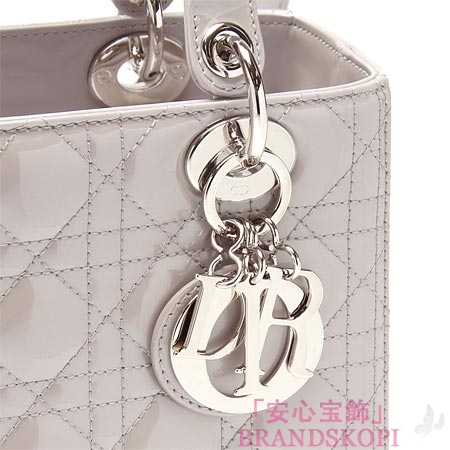 クリスチャンディオール/Christian Dior/ ロゴチャーム付きハンドバッグ(２ＷＡＹ仕様)/LADY DIOR レディディオール /グレイm0550pvrp 821