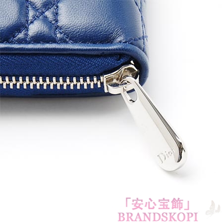 クリスチャンディオール/Christian Dior/ ラウンドファスナー 長財布/レディディオール/LADY DIOR /Bleu cal43047p m578