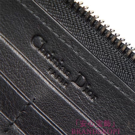 クリスチャンディオール/Christian Dior/ ロゴチャーム付き ラウンドファスナー 長財布/TUTTI/トゥッティ /ブラックs0047 pvdc 900