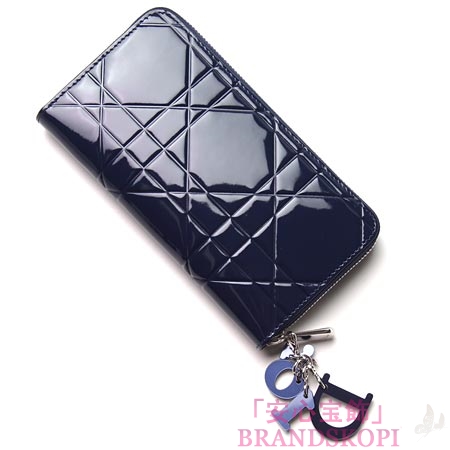 クリスチャン ディオール/Christian Dior/ ラウンドファスナー 長財布[小銭入れ付き]/TUTTI/トゥッティ /ネイビーs0047 pvdc 550