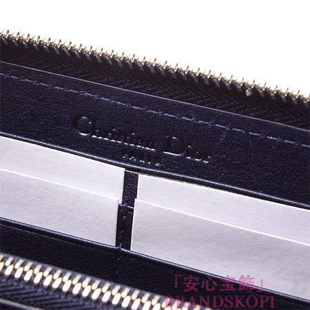 クリスチャン ディオール/Christian Dior/ ラウンドファスナー 長財布[小銭入れ付き]/TUTTI/トゥッティ /ネイビーs0047 pvdc 550
