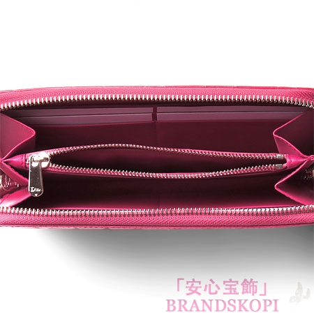 クリスチャン ディオール/Christian Dior/ ラウンドファスナー 長財布[小銭入れ付き]/TUTTI/トゥッティ /フューシャピンクs0047 pvdc 542