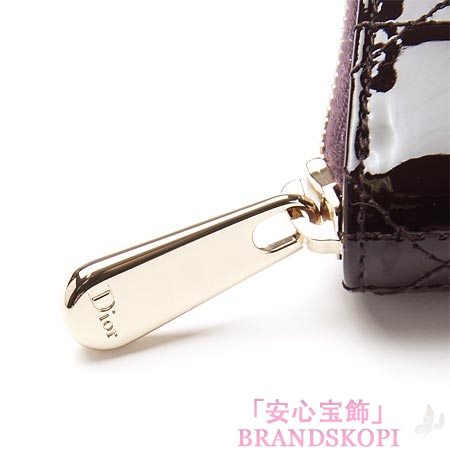 クリスチャンディオール/Christian Dior/ ラウンドファスナー 長財布[小銭入れ付き]/レディディオール LADY DIOR /ダークアメジストvrb43047p m488