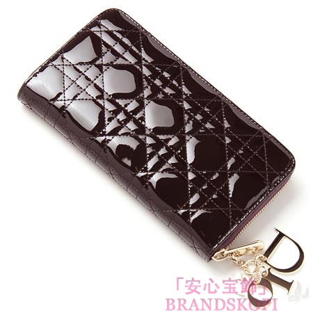 クリスチャンディオール/Christian Dior/ ラウンドファスナー 長財布[小銭入れ付き]/レディディオール LADY DIOR /ダークアメジストvrb43047p m488