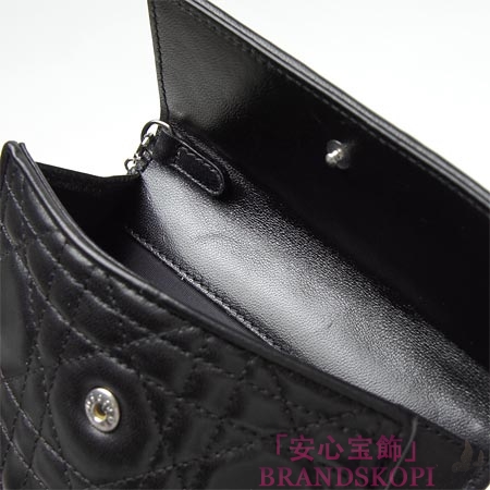 クリスチャンディオール/Christian Dior/ ２つ折り財布[小銭入れ付き]/レディディオール LADY DIOR /ブラックcal43058p noa3