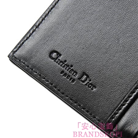 クリスチャンディオール/Christian Dior/ ２つ折り財布[小銭入れ付き]/レディディオール LADY DIOR /ブラックcal43058p noa3