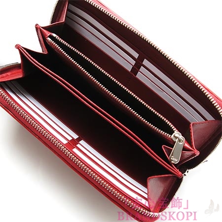クリスチャンディオール/Christian Dior/ ラウンドファスナー 長財布/レディディオール/LADY DIOR /Rouge cal43047p m323