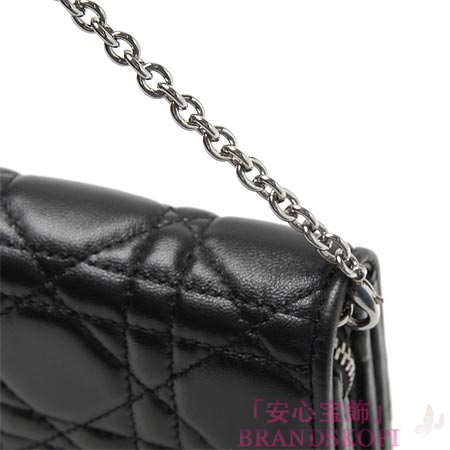 クリスチャンディオール/Christian Dior/ 長財布[チェーン/小銭入れ付き]/レディディオール LADY DIOR /ブラックcal43060p noa3