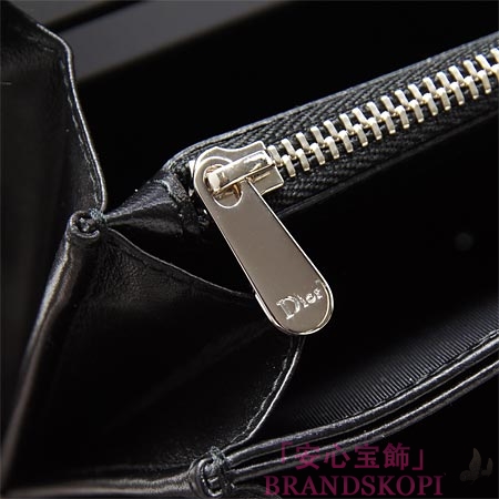 クリスチャンディオール/Christian Dior/ ラウンドファスナー 長財布/レディディオール/LADY DIOR /NERO cal43047p m002