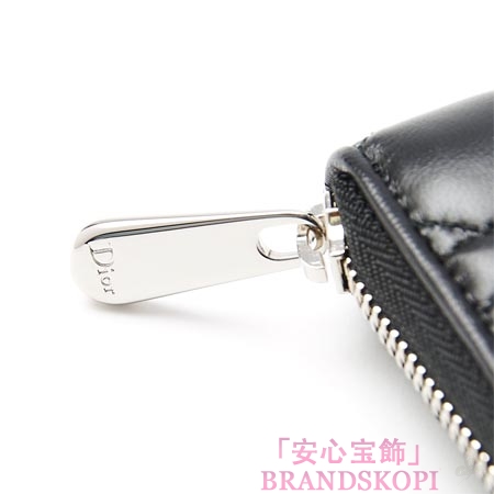 クリスチャンディオール/Christian Dior/ ラウンドファスナー 長財布/レディディオール/LADY DIOR /NERO cal43047p m002