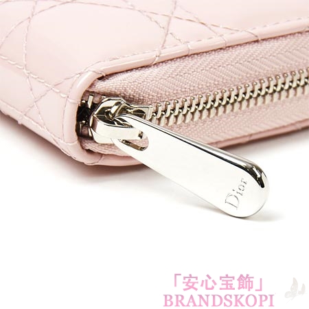 クリスチャンディオール/Christian Dior/ ラウンドファスナー長財布[小銭入れ付き]/LADY DIOR/レディディオール /Rose clair vrb43047p m414u