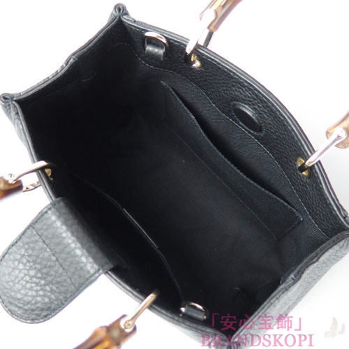 グッチ ハンドバッグ GUCCI 2WAY ショルダーバッグ BORSA BAMBOO SHOPPER/バンブー レザー ブラック 368823 A7M0G 1000