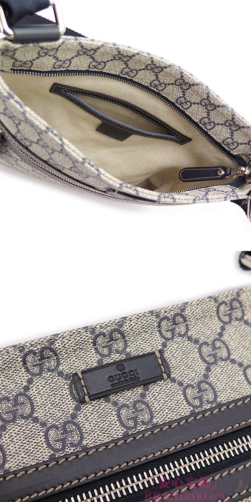 グッチ ショルダーバッグ GUCCI ななめがけバッグ GG柄キャンバス PVC ベージュ×ネイビー 295257 KGDIN 4075