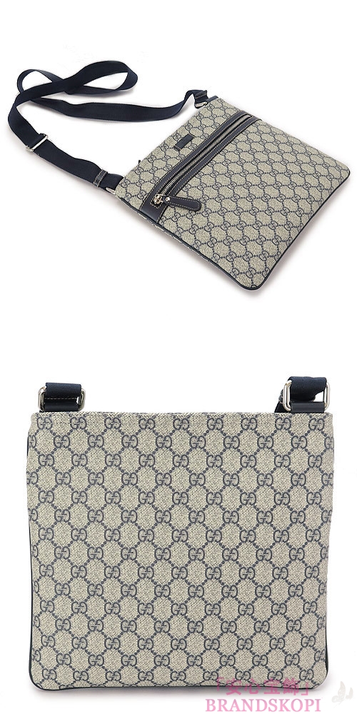 グッチ ショルダーバッグ GUCCI ななめがけバッグ GG柄キャンバス PVC ベージュ×ネイビー 295257 KGDIN 4075