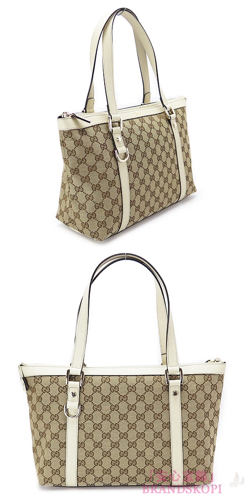 グッチ トートバッグ GUCCI バッグ ABBEY/アビー GG柄キャンバス ベージュ×アイボリー 141470 F4DYG 9773