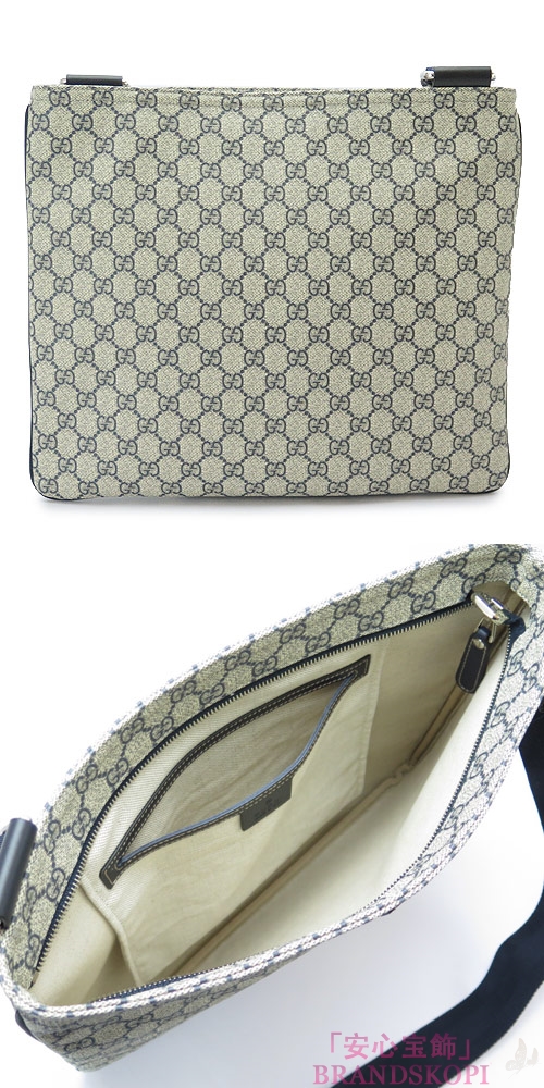 グッチ ショルダーバッグ GUCCI メッセンジャーバッグ JOY/ジョイ GGプラス/PVC ベージュ×ネイビー 201446 KGDIN 4075