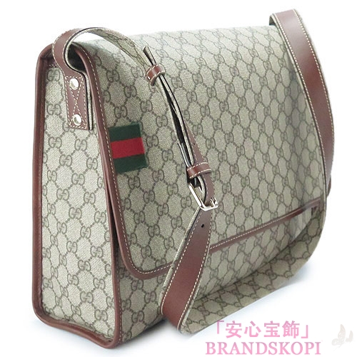 グッチ ショルダーバッグ GUCCI ななめがけバッグ GG柄 PVC キャンバス ベージュ×ブラウン 246411 KGD3G 8527