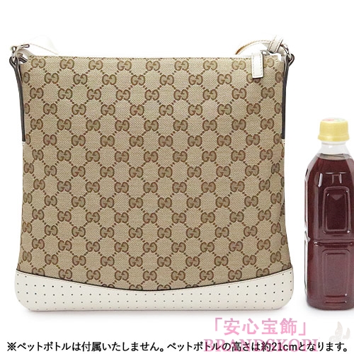 グッチ ショルダーバッグ GUCCI メッセンジャーバッグ GG柄キャンバス ベージュ×オフホワイト 145857 FW99R 9761/PK2