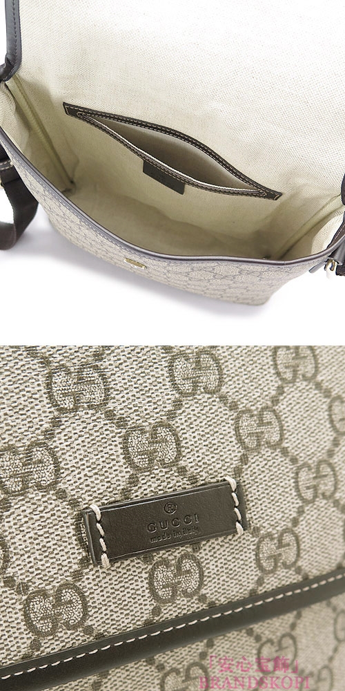 グッチ ショルダーバッグ GUCCI ななめがけバッグ MESSENGER GG柄 PVC キャンバス ベージュ×ダークブラウン 223666 KGDIG 8588