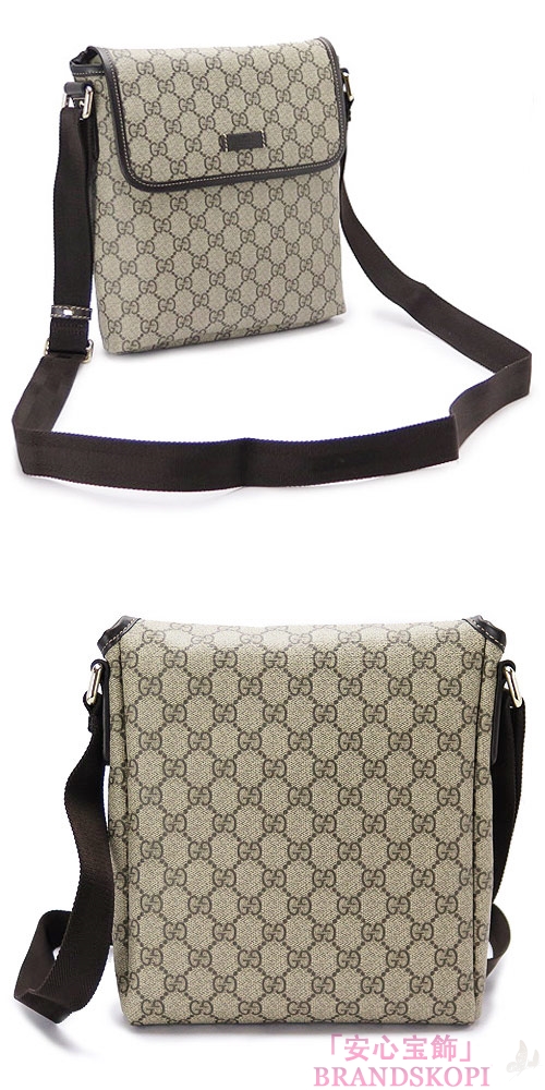 グッチ ショルダーバッグ GUCCI ななめがけバッグ MESSENGER GG柄 PVC キャンバス ベージュ×ダークブラウン 223666 KGDIG 8588