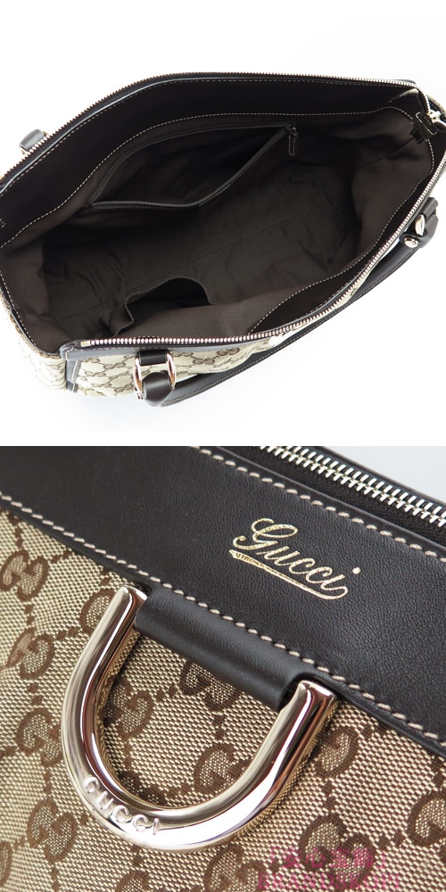 グッチ トートバッグ GUCCI ショルダーバッグ ABBEY/アビー Dリング GGキャンバス ベージュ×ダークブラウン 189831 FFPAG 9643