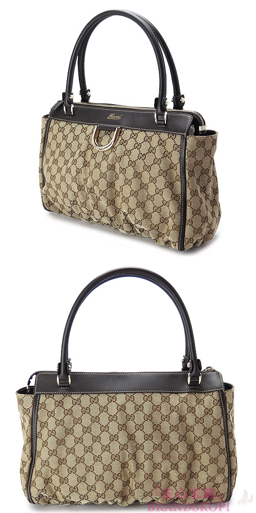 グッチ トートバッグ GUCCI ショルダーバッグ ABBEY/アビー Dリング GGキャンバス ベージュ×ダークブラウン 189831 FFPAG 9643