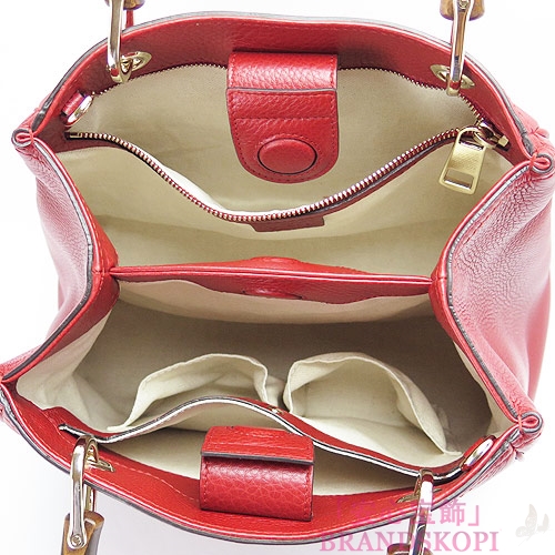グッチ トートバッグ GUCCI 2WAY ショルダーバッグ BORSA BAMBOO SHOPPER/バンブー レザー ダークレッド 336032 A7M0G 6227