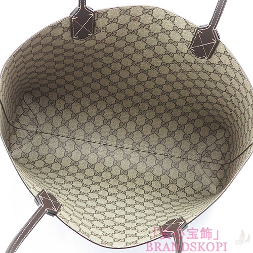 グッチ トートバッグ GUCCI ショルダーバッグ 『2016年春夏新作』 REVERSE DOUBLE GG/リバーシブル PVC GG柄 レザー ベージュ×ダークブラウン 368568 A9810 9643 Mサイズ
