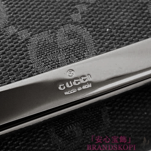 グッチ キーケース GUCCI 6連 METAL BAR/メタルバー ロゴプレート GG柄キャンバス ブラック 127048 F40IR 1000