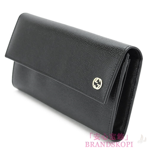 グッチ 長財布 GUCCI 財布 二つ折り BETTY SHANGAI/ベティ レザー ブラック 309702 ARU0G 1000