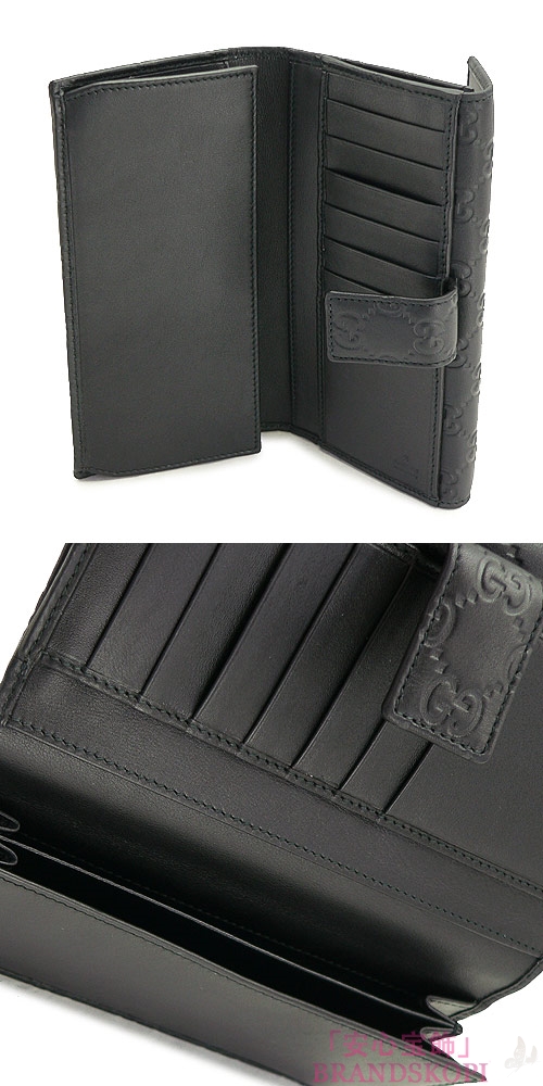 グッチ 長財布 GUCCI 財布 Wホック METAL BAR/メタルバー GG柄レザー/グッチ シマ ブラック 112715 A0V1G 1000