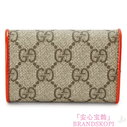 グッチ キーケース GUCCI 6連フック 『2016年春夏新作』BOWY/ボウイ リボン GGスプリームキャンバス ベージュ×オレンジ 388682 KLQUG 8426
