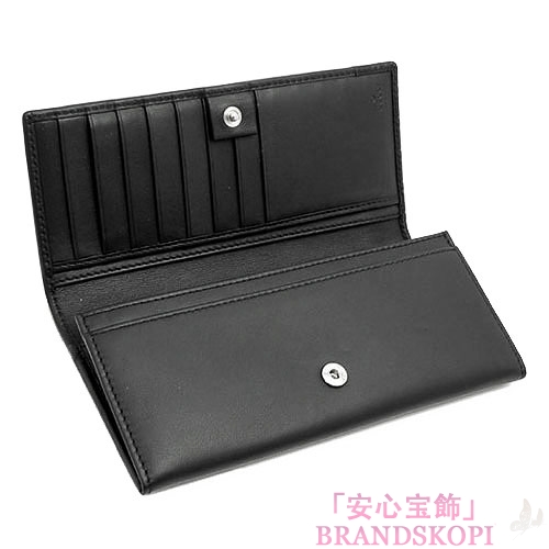 グッチ GUCCI 長財布 二つ折りフラップ ミストラル マイクログッチ シマ×レザー ブラック 256434 A8WQN 1000