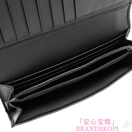 グッチ GUCCI 長財布 二つ折りフラップ ミストラル マイクログッチ シマ×レザー ブラック 256434 A8WQN 1000