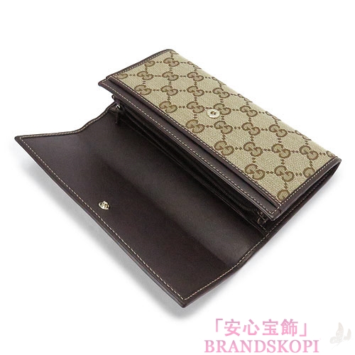 グッチ GUCCI 長財布 二つ折りフラップ ラブリー GG柄キャンバス×レザー GGロゴ ベージュ×ブラウン 251861 FAFXG 9643