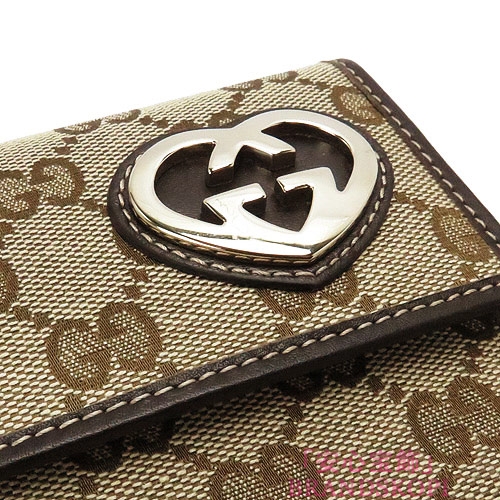 グッチ GUCCI 長財布 二つ折りフラップ ラブリー GG柄キャンバス×レザー GGロゴ ベージュ×ブラウン 251861 FAFXG 9643